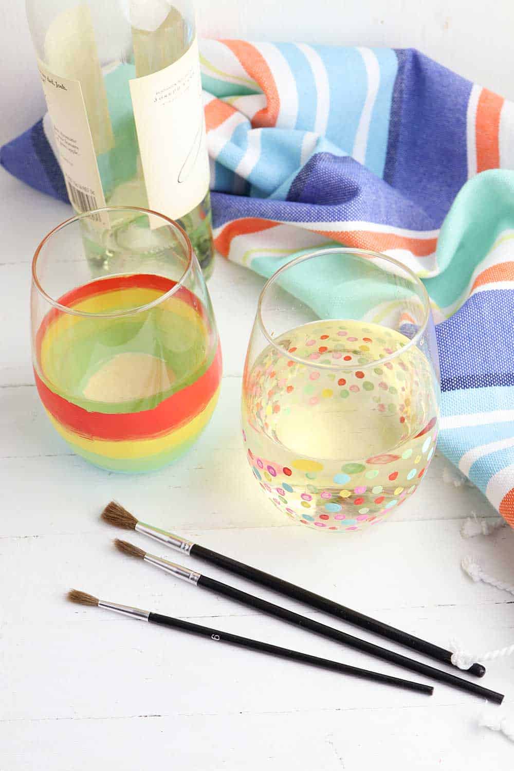 How To Paint Wine Glasses Single Girl's DIY