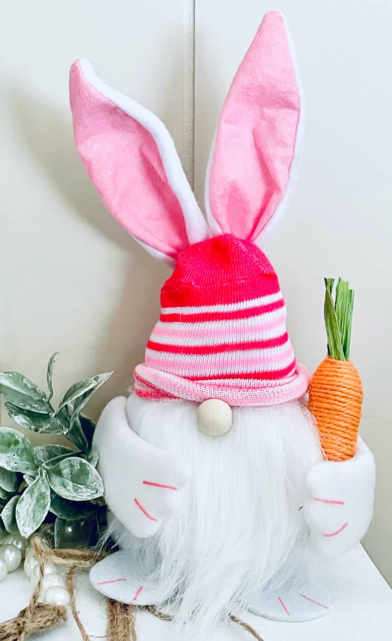 DIY Easter Bunny Gnome (No-Sew Dollar Tree Craft)