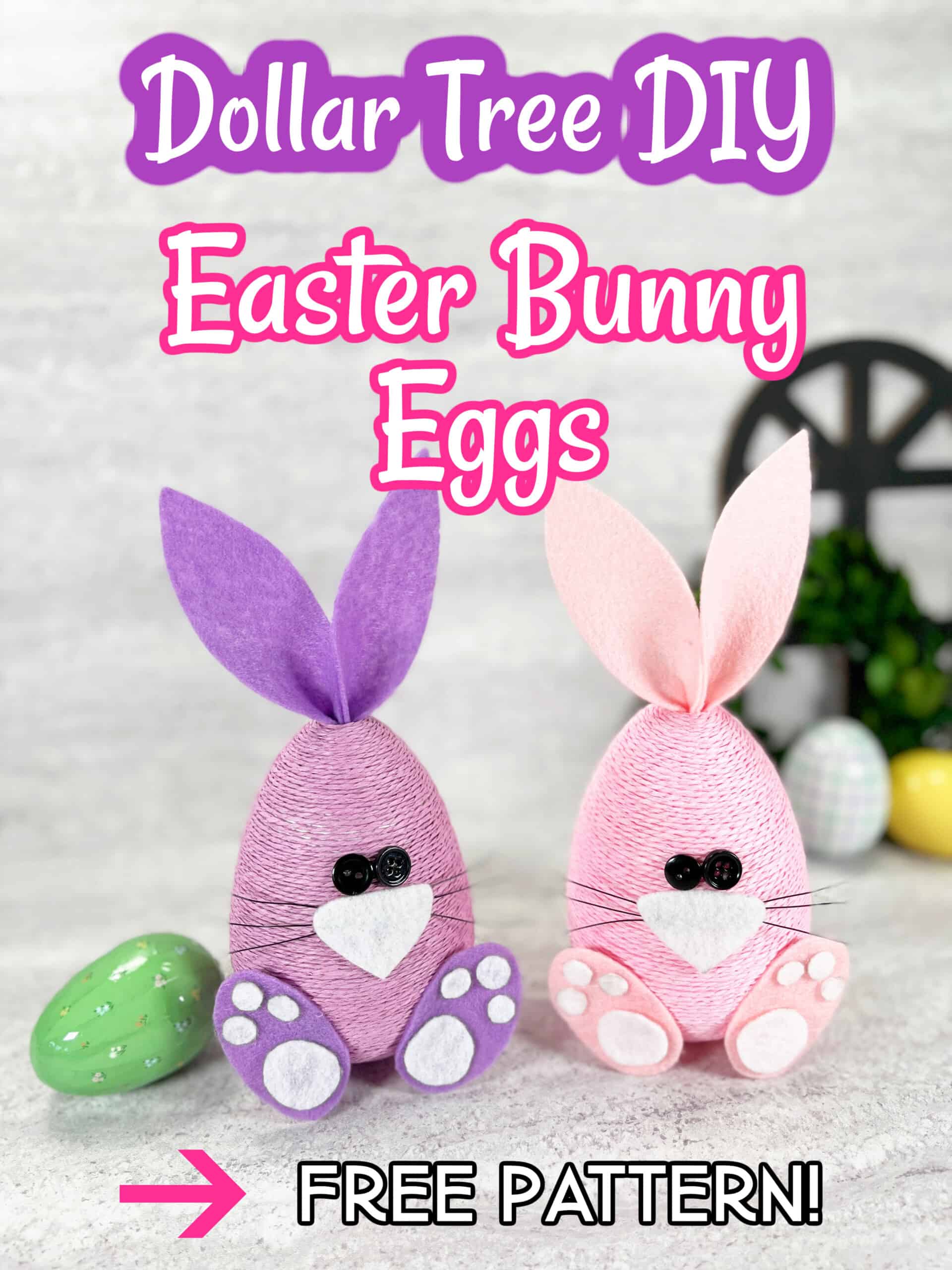 Dollar Tree Twine Easter Bunny Eggs - Single Girl's DIY