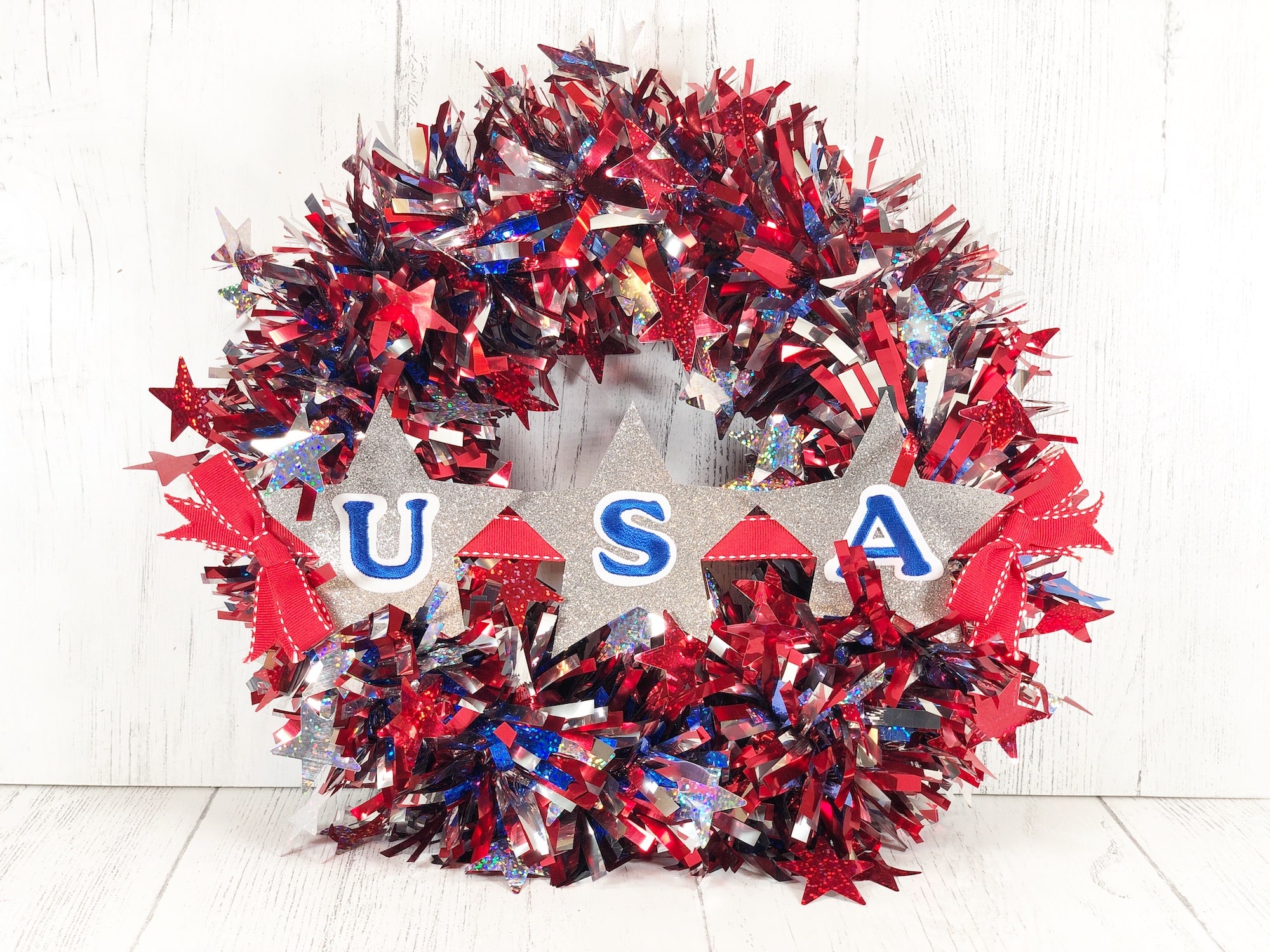 dollar tree 4th of july wreath