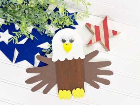 Bald Eagle Handprint Craft (with Popsicle Sticks) - Single Girl's DIY