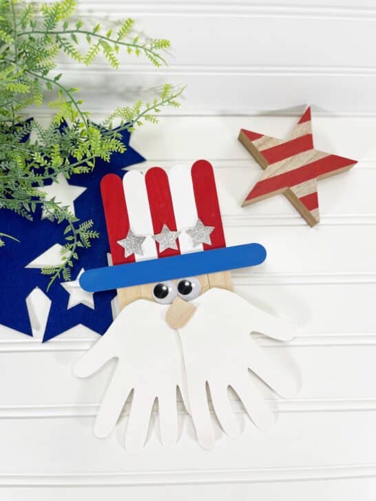 Popsicle Stick Uncle Sam Handprint Craft - Single Girl's DIY