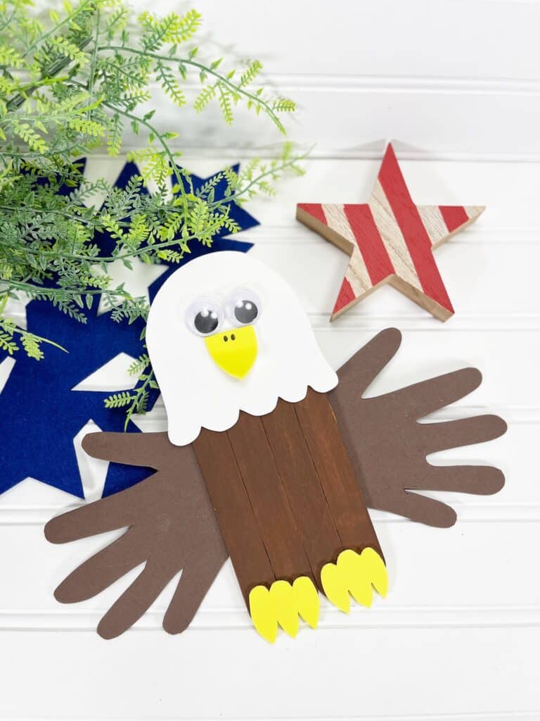 Bald Eagle Handprint Craft (with Popsicle Sticks) - Single Girl's DIY