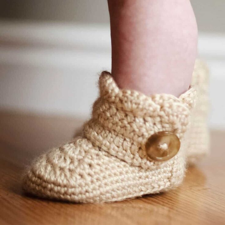 Image for Crochet wrap around button infant boots- girls and boys