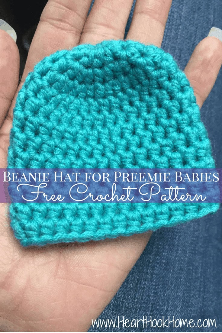 Image for Beanie Hat for Preemie Babies Free Crochet Pattern