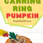 A step-by-step guide on creating a canning ring pumpkin.