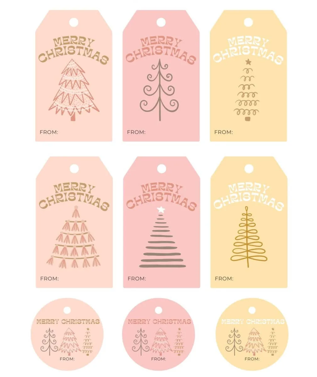Printable Boho Christmas Gift Tags