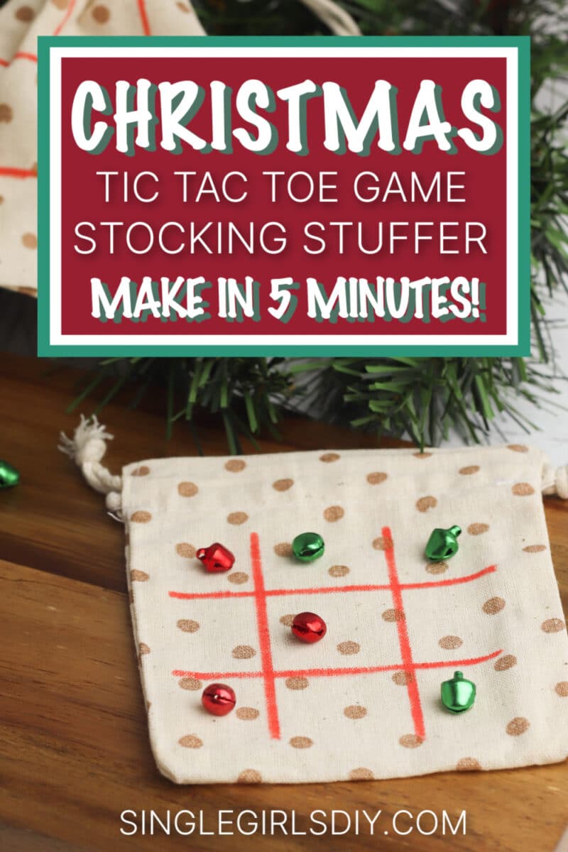 This Christmas tic tac toe game is the perfect stocking stuffer and can be made in just 3 minutes.