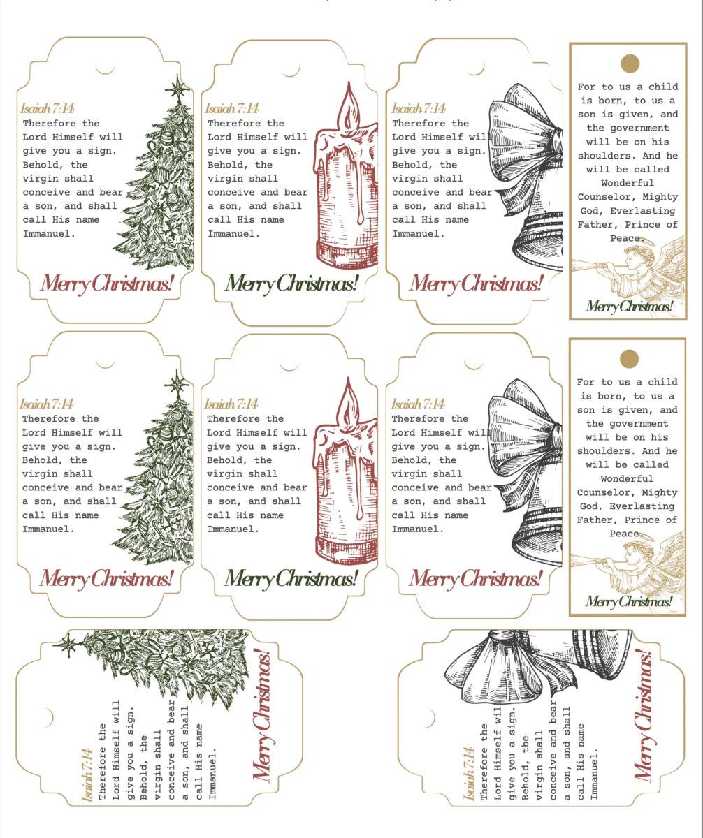 FREE Printable Christmas Gift Tags PDF