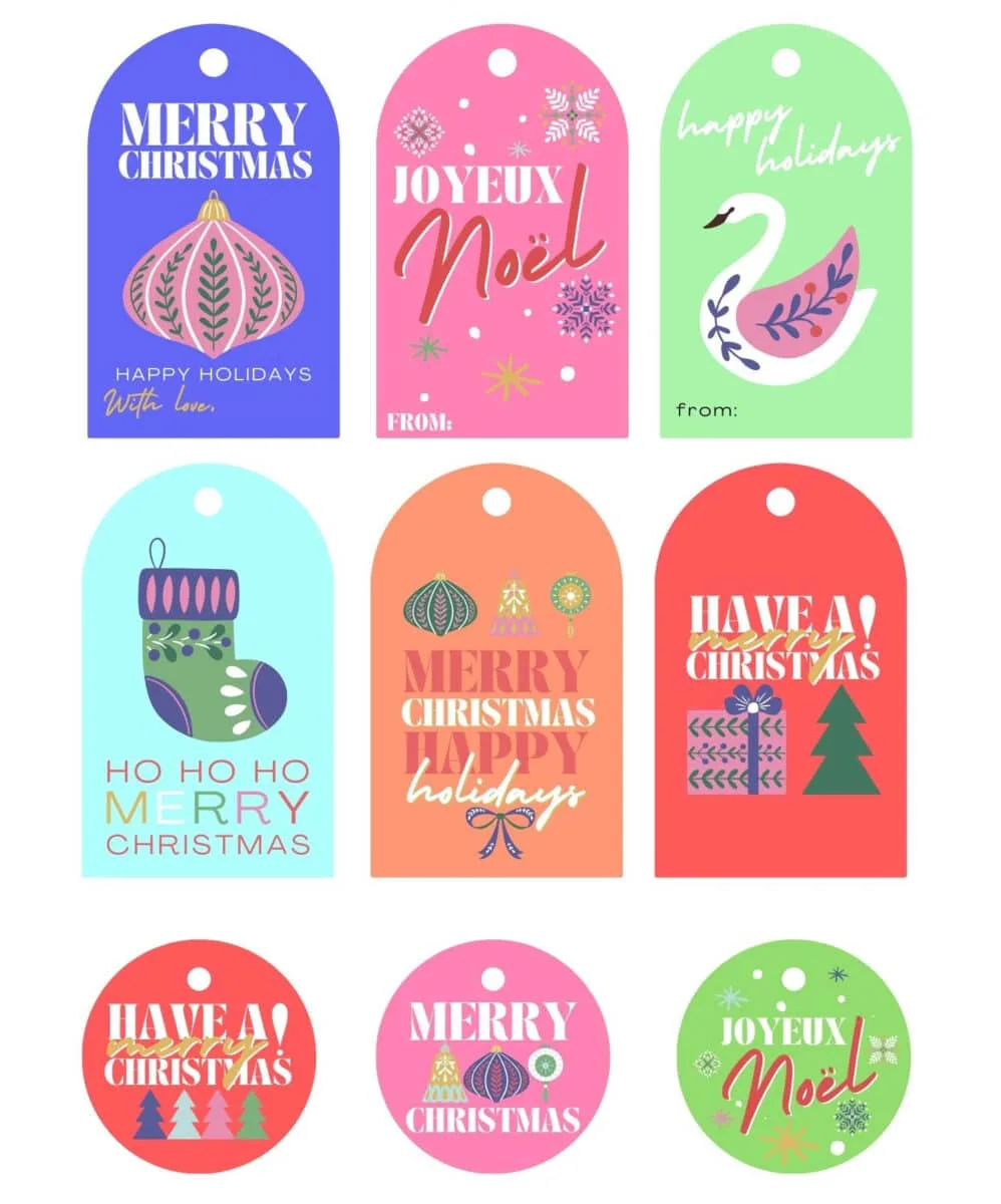 Retro Christmas Gift Tags - Editable Treat Tags - Personalized Gifts for  Students