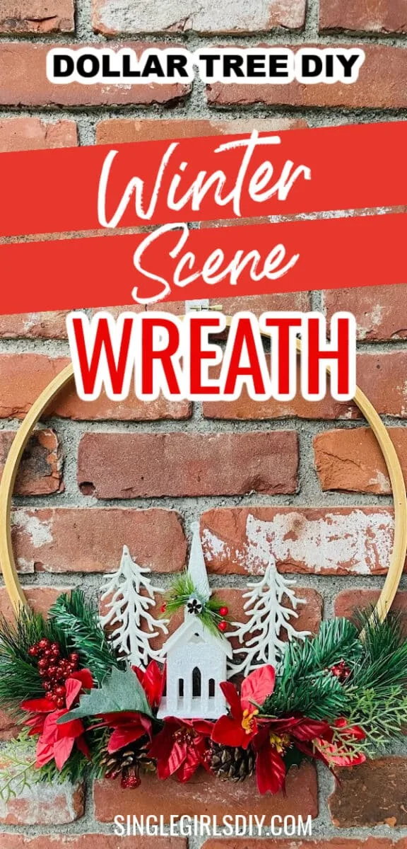 Dollar tree diy winter church wreath.