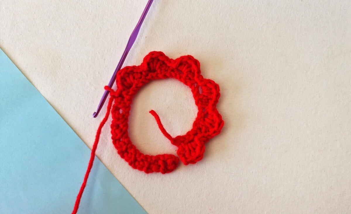 Crochet Rose Step 15