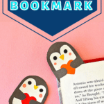 A DIY penguin bookmark featuring adorable penguins.