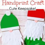 Create a cute and festive Santa gnome handprint craft with this free pattern, perfect for keeping as a cherished keepsake.