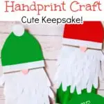 Create a cute and festive Santa gnome handprint craft with this free pattern, perfect for keeping as a cherished keepsake.