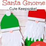 Handprint craft Santa gnome keepsake with free pattern.