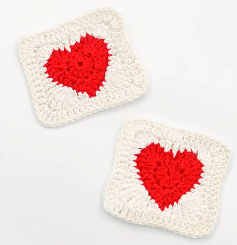 Crochet Heart Granny Square (Step by Step Guide)