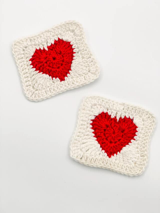 Crochet Heart Granny Square (Step by Step Guide) - Single Girl's DIY