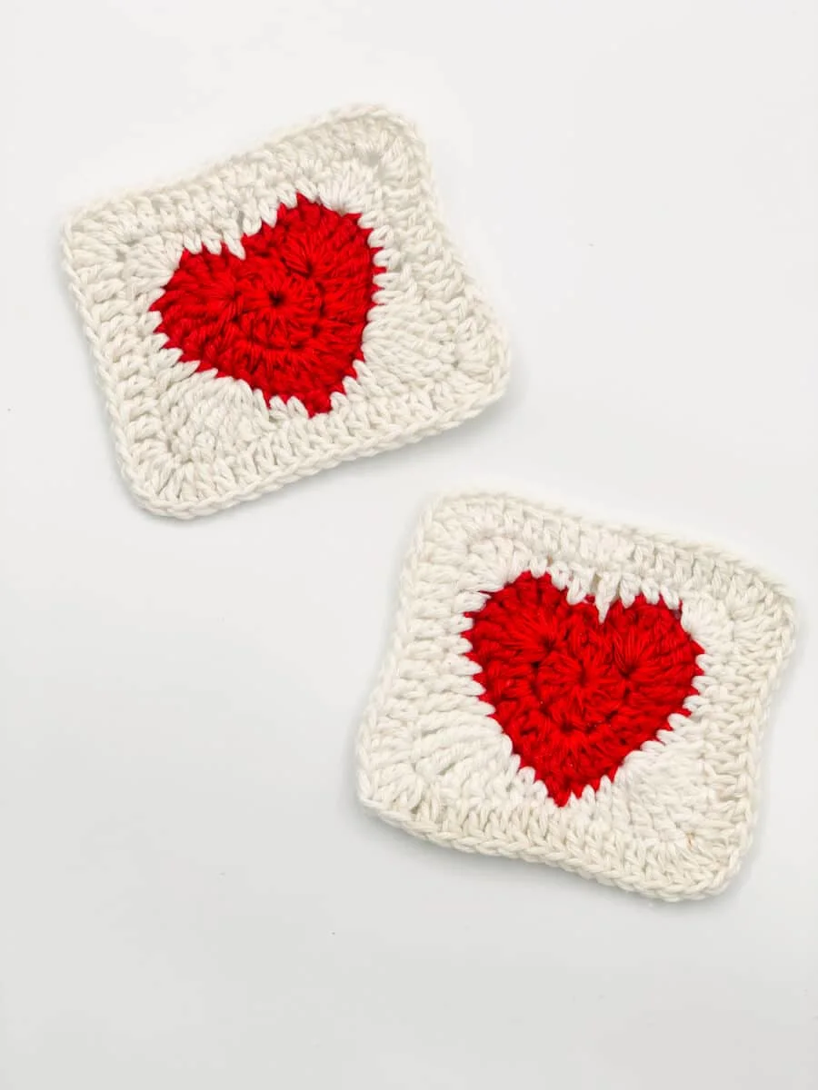Crochet Heart Granny Square Pattern 