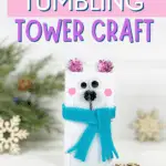 This craft project features a tumbling tower game with a polar bear theme.