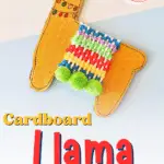 Cardboard llama weaving craft.