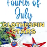 Diy tutorial for easy fourth of july clothespin stars decoration.