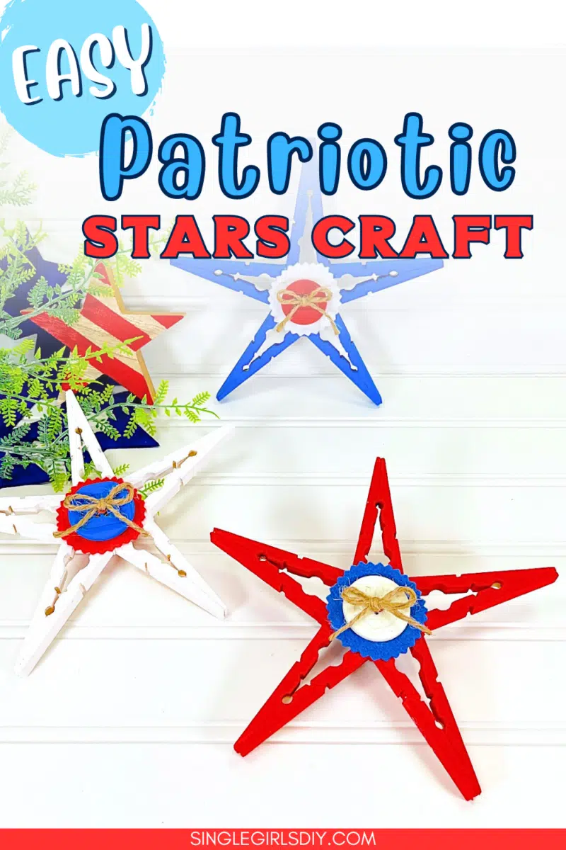 A diy guide for creating easy patriotic stars craft displayed on a bright background.