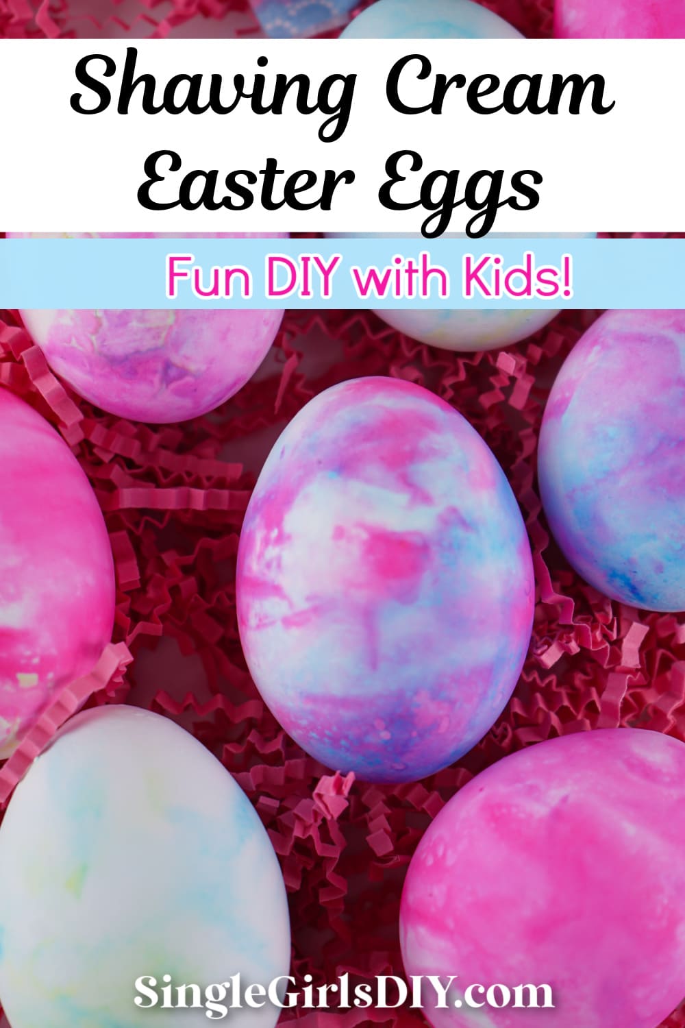 How to Dye Eggs with Shaving Cream and Food Coloring - Single Girl's DIY