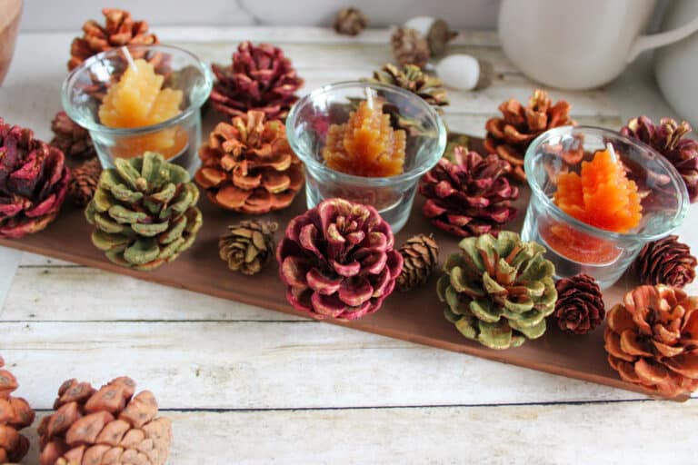 Fall Pinecone Table Centerpiece